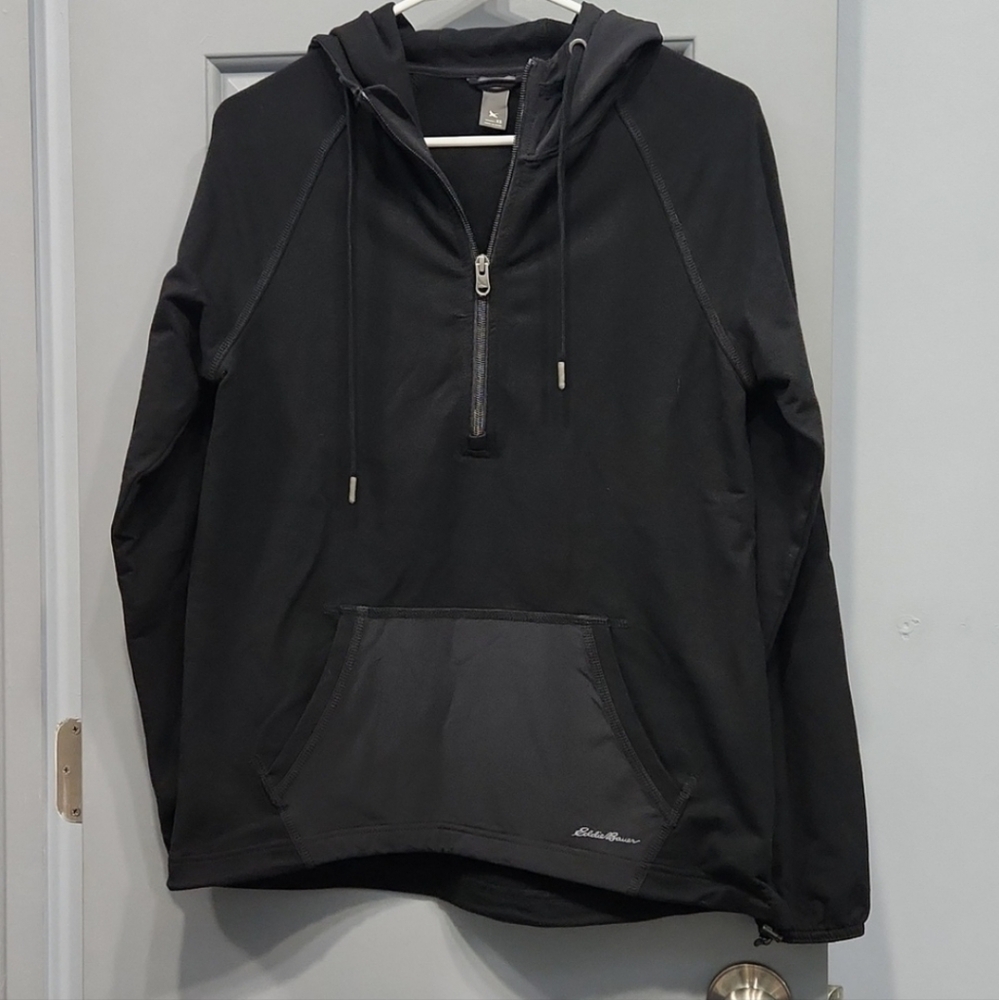 NWOT Eddie Bauer Black 1/2 Zip Hoodie XS